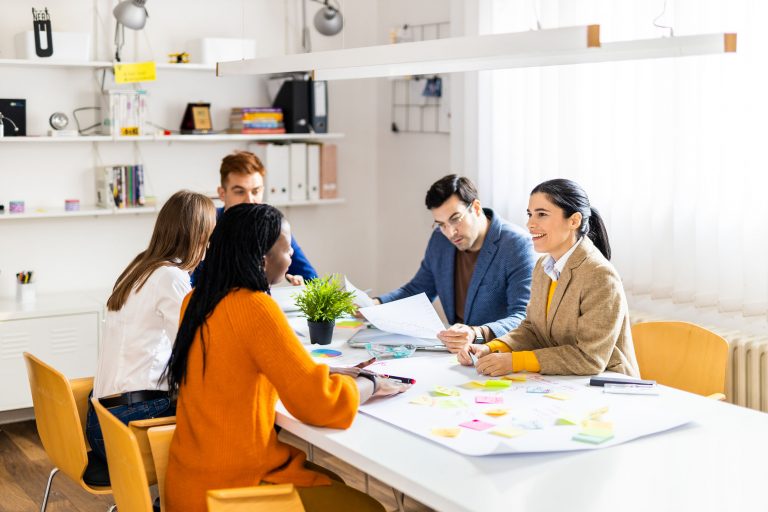Business team working in a start-up office